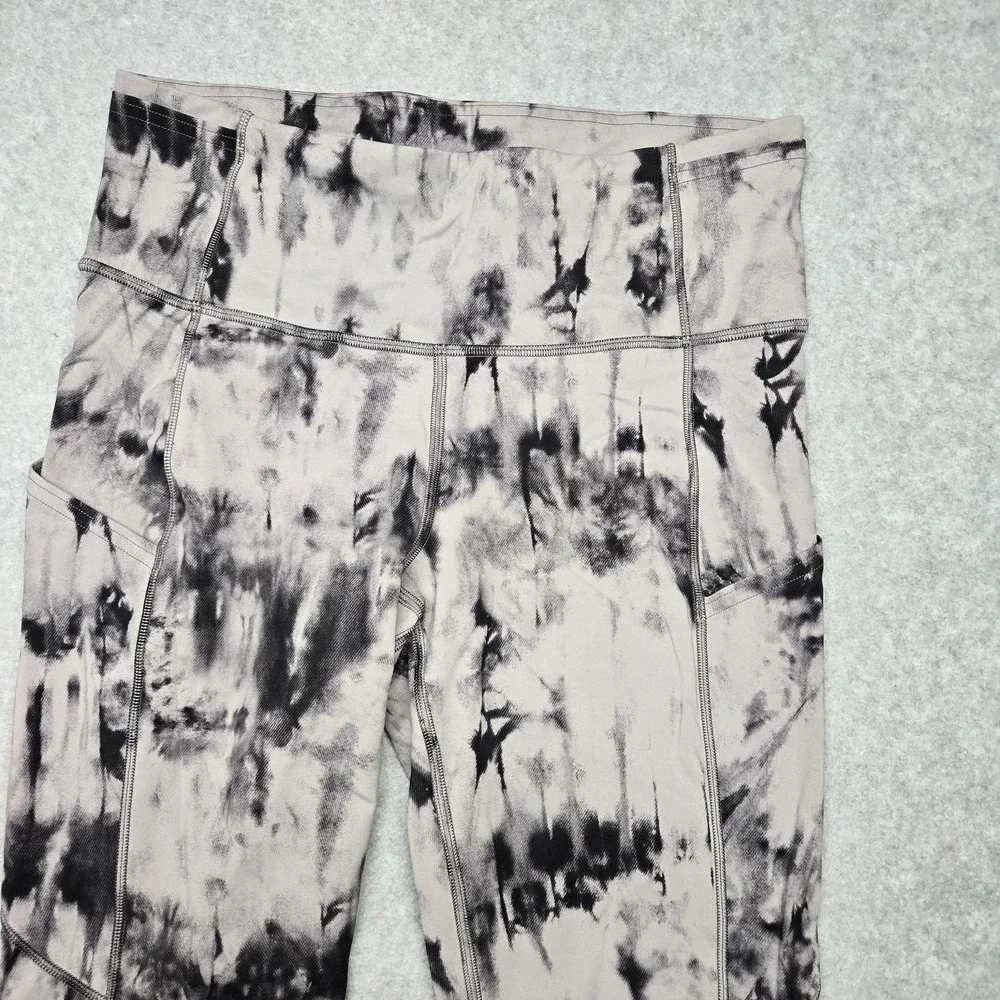 Lululemon Leggings Womens 8 Gray Tie Dye High Rise Ankle Pockets Athletic‎ Yoga